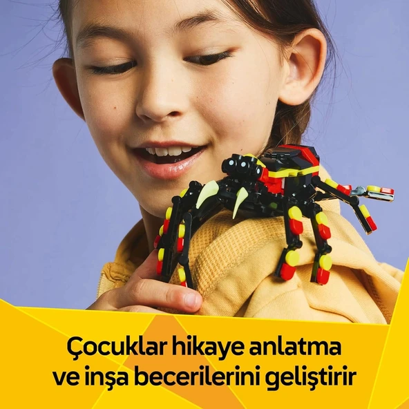 LEGO Creator 3’ü 1 Arada Vahşi Hayvanlar: Şaşırtıcı Örümcek 31159-7 Yaş ve Üzeri Çocuklar için Yaratıcı Oyuncak Yapım Se - Resim 4