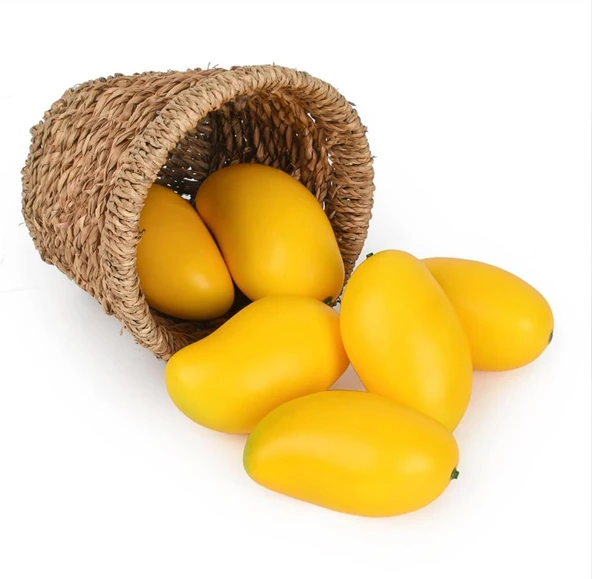 Yapay Meyve Sarı Mango Fruit Tropik Meyve 12*7cm 1adet - 4