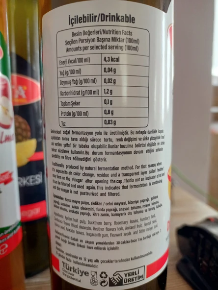Detoks Sirkesi % 100 Doğal Katkısız 500 ml Cam Şişe - 2