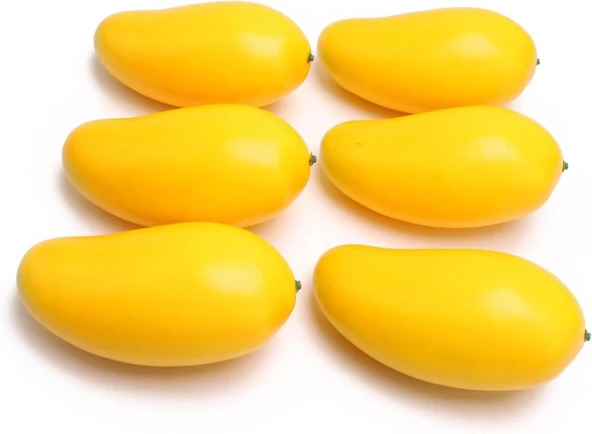 Nettenevime Yapay Meyve 6lı Paket Sarı Mango Fruit Tropik Meyve 12*7cm 1adet