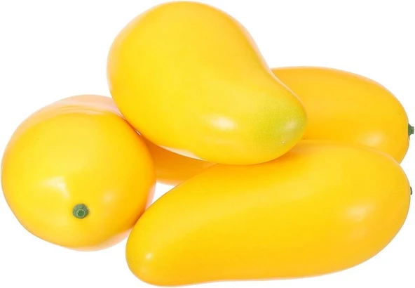Nettenevime Yapay Meyve 6lı Paket Sarı Mango Fruit Tropik Meyve 12*7cm 1adet - 2