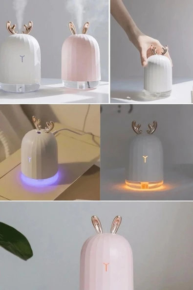 Geyik Boynuzlu Ultrasonik Oda Nemlendirici LED Işıklı Aroma Difüzörü - 2