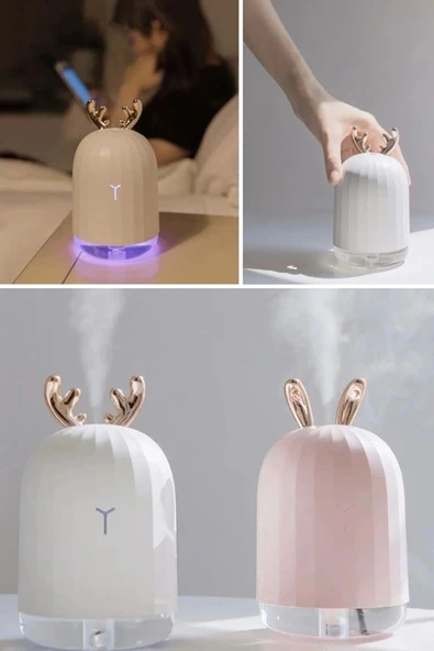 Geyik Boynuzlu Ultrasonik Oda Nemlendirici LED Işıklı Aroma Difüzörü - 3