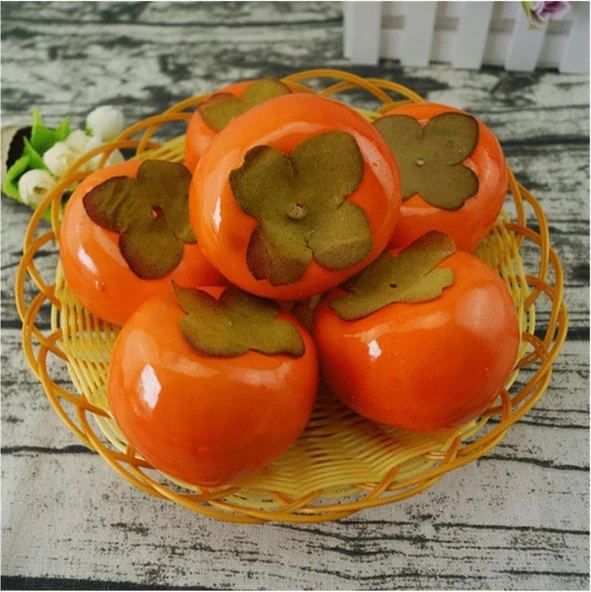Yapay Meyve Cennet Hurması Fruit Tropik Meyve 12*7cm 1adet - 7