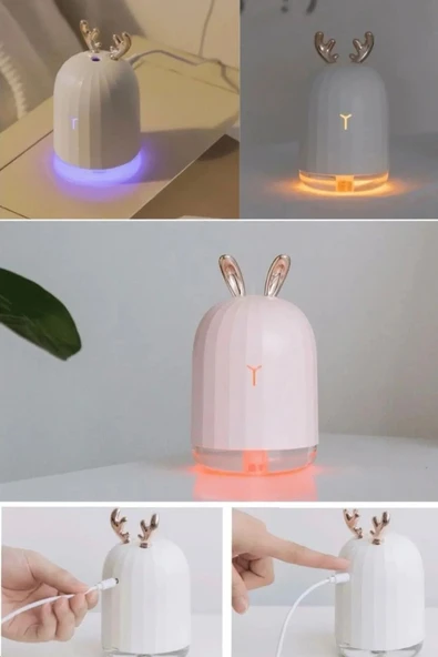 Geyik Boynuzlu Ultrasonik Oda Nemlendirici LED Işıklı Aroma Difüzörü - 5