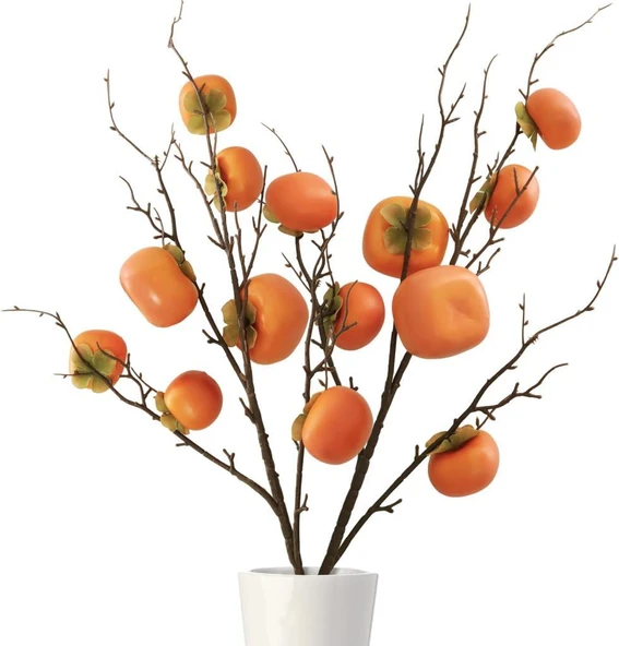 Yapay Meyve Cennet Hurması Fruit Tropik Meyve 12*7cm 1adet - 6