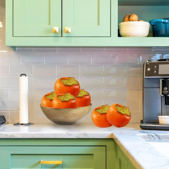 Yapay Meyve Cennet Hurması Fruit Tropik Meyve 12*7cm 1adet - 4