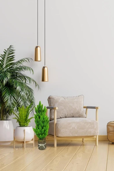 Nettenevime Yapay Çiçek Kütük Saksıda Çam Ağacı 50cm - 3