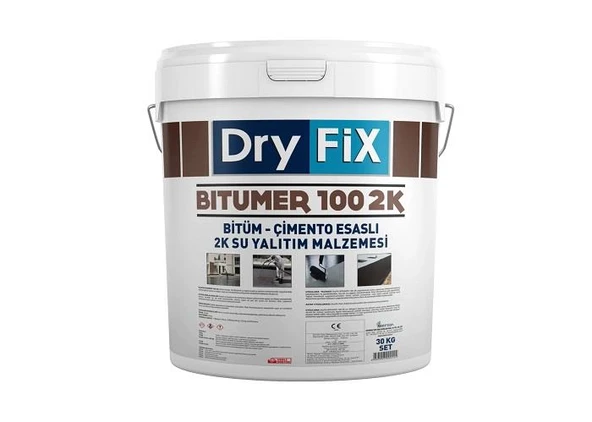 DryFix Bitümer100 2K Bitümlü Çift Komponentli Likit Membran 30 Kg Siyah
