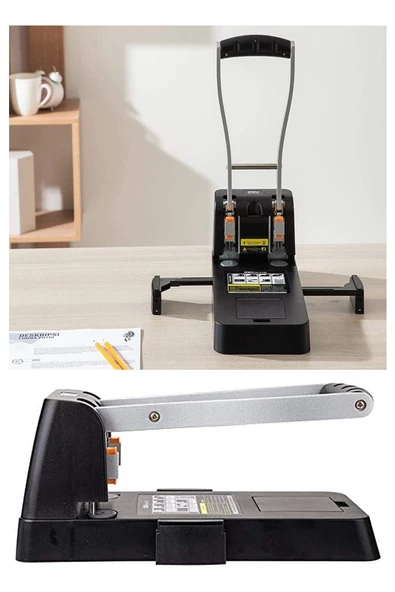 Büyük Delgeç 150 Yaprak Kapasiteli 1 Adet Arşiv Tipi Kollu Delgeç Metal Perfaratör Profesyonel Kağıt Delici Delgec - 3