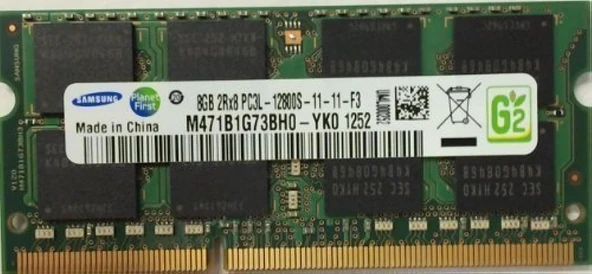 Samsung 8GB (PC3L-12800) DDR3L 1.35V 1600 204-Pin M471b1g73bh0-yk0 Notebook Ram Bellek