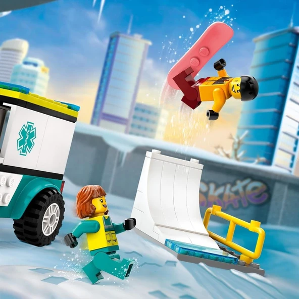 LEGO 60403 City Acil Ambulansı ve Snowboardcu 60403 - Resim 4