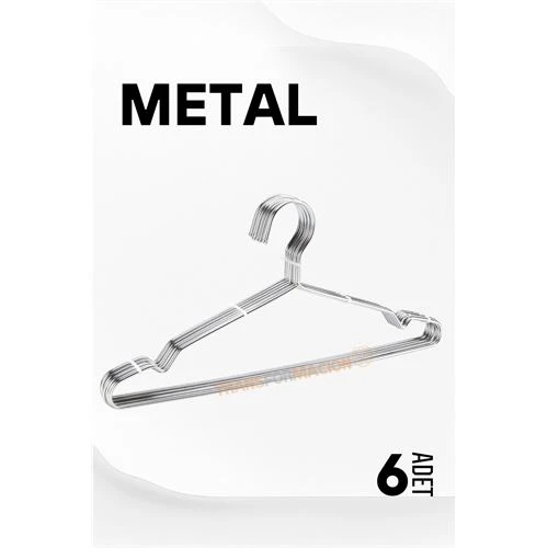 Modacar Metal Elbise Askısı Ekonomik 6 Adet Askı Seti