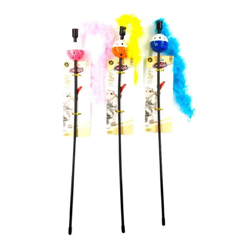Catlife Tüylü Plastik Top Kedi Oltası 33 Cm