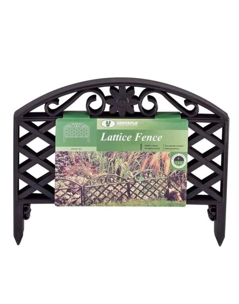 Omnipazar SY-5994 Lattice Plastik Bahçe Çiti Siyah 45x34 cm 4'lü Set - 3