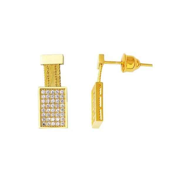 22 Ayar Taşlı Trabzon Hasır Küpe S22-03 - 2