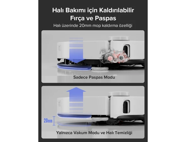Roborock S8 Maxv Ultra Akıllı Robot Süpürge Beyaz - Resim 4