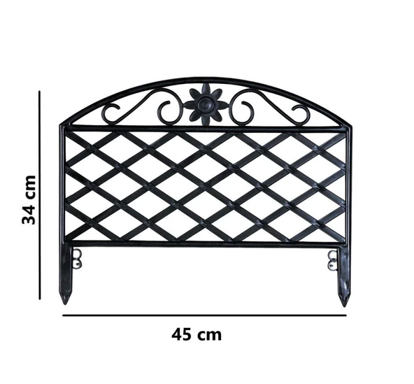 Omnipazar SY-5994 Lattice Plastik Bahçe Çiti Siyah 45x34 cm 4'lü Set - 2