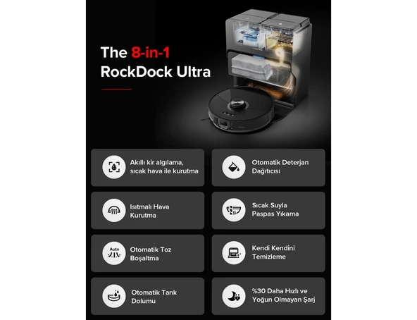 Roborock S8 Maxv Ultra Akıllı Robot Süpürge Siyah - 8