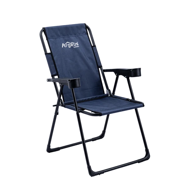 4 Adet Katlanır Kamp Sandalyesi ve Masa Seti - Rest - Lacivert - 130 KG Taşıma - Resim 3