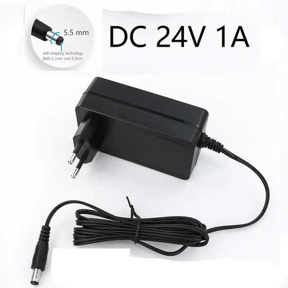 2 Adet DC 24V 1A Nem Nozülü Adaptörü