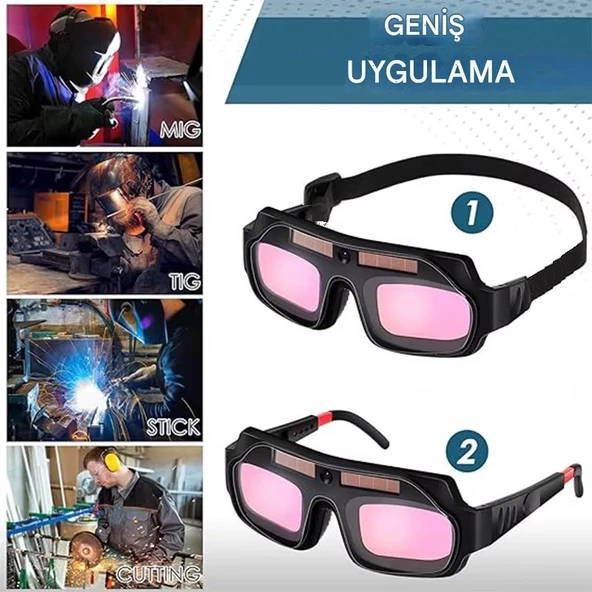 Yate10 Otomatik Kararan Kavisli Kaynak Gözlüğü + 3 Koruma Camı - 2