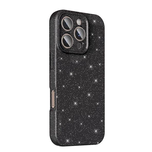 iPhone 16 Pro Kılıf Kamera Korumalı Simli Lüks Koton Kapak - Resim 8