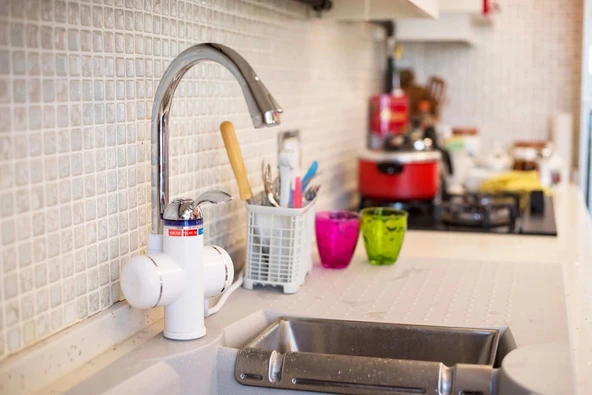 SICAK MUSLUK Alttan Girişili Kuğu Musluk Beyaz - 3