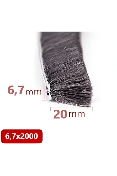 BABAWİCK  Cam Balkon, Sürgülü Kapı Kıl Fitili, Taban 6,7 mm, Yükseklik 20 mm, Uzunluk 10 Metre 67x2000