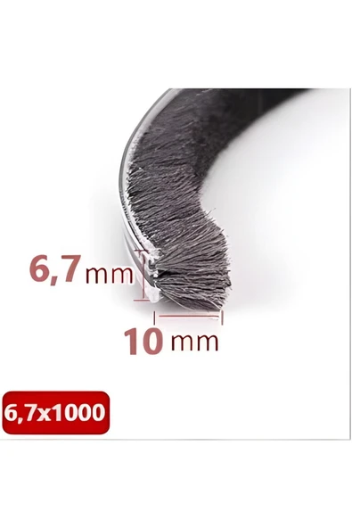 BABAWİCK  Cam Balkon, Sürgülü Kapı Kıl Fitili, Taban 6,7 Mm, Yükseklik 10 Mm, Uzunluk 10 Metre 67x1000