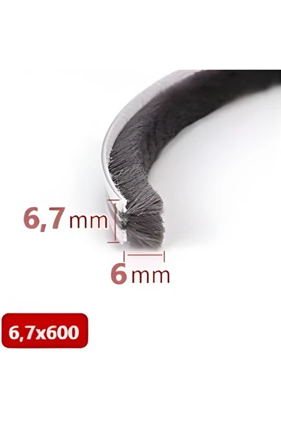 BABAWİCK  Cam Balkon, Sürgülü Kapı Kıl Fitili, Taban 6,7 mm, Yükseklik 6 mm, Uzunluk 10 Metre 67x600