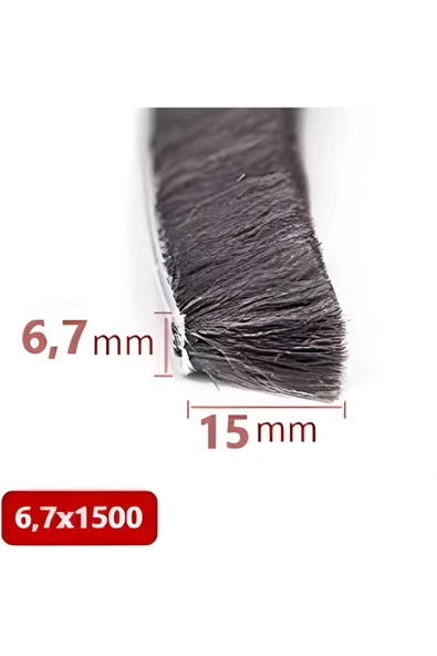 BABAWİCK  Cam Balkon, Sürgülü Kapı Kıl Fitili, Taban 6,7 mm, Yükseklik 15 mm, Uzunluk 10 Metre 67x1500