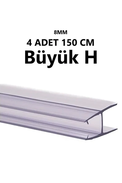 BABAWİCK  CAM BALKON 8 MM ŞEFFAF FİTİL BÜYÜK H 4 ADET 150 CM
