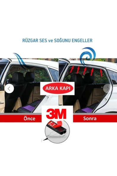 BABAWİCK  3m Oto Kapı Kaput Bagaj Ses Toz Yalıtım Fitili 5 Metre Uzunluk - 3