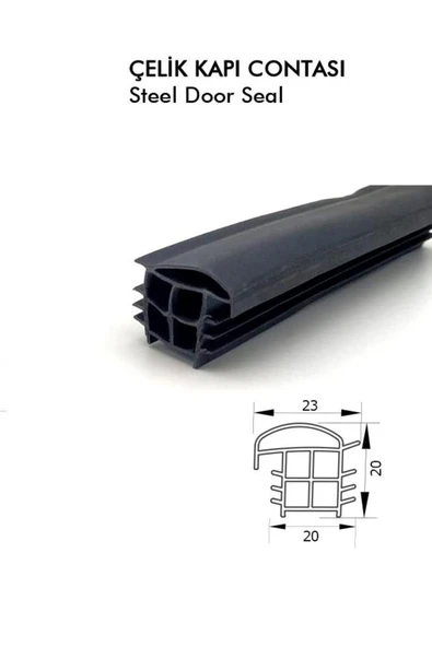 BABAWİCK  Çelik Kapı Contası Çelik Kapı Kasa Fitili 20 Mm 6 Metre Siyah - 2
