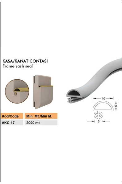 BABAWİCK  Ahşap Kapı Kasa Fitili 5 Metre Beyaz, Krem, Meşe, Kahve, Siyah, Ant. Gri Renk Seçenekleri - 2