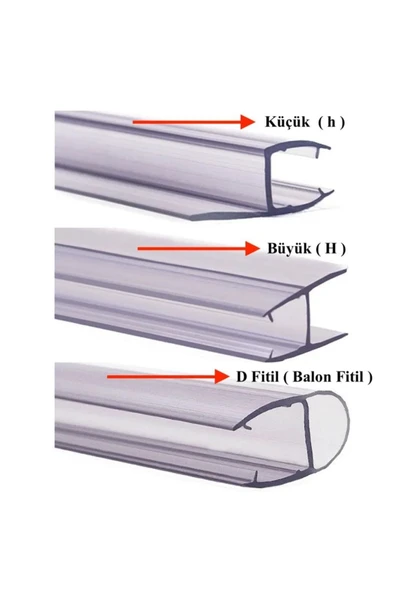 BABAWİCK  Plastik Cam Balkon Fitili Çıtası Büyük H, Küçük H Ve D Fitil 1 Metre .