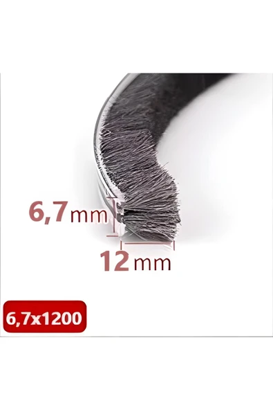 BABAWİCK  Cam Balkon, Sürgülü Kapı Kıl Fitili, Taban 6,7 mm, Yükseklik 12 mm, Uzunluk 10 Metre 67x1200