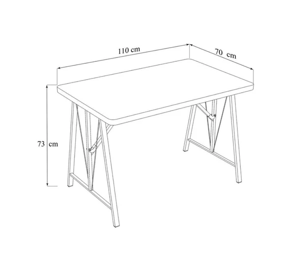 Hayat 70x110 Beyaz Mutfak Masası, Mutfak Masası Takımı, Yemek Masası, 2 Benchli - Lacivert - 3