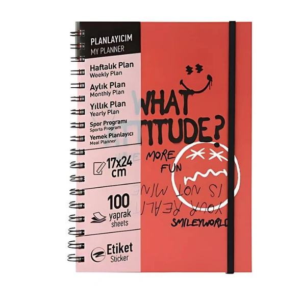 Mynote Smiley Spiralli Defter A5 (17x25) Kraft Kapak, Çizgili, 100 Yaprak - 2