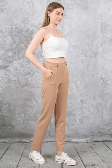 NARİKA Yüksek Bel Likralı Kumaş Pantolon - 3