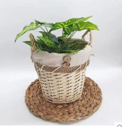 T.Concept Yuvarlak El Yapımı Hasır Sepet Natural 27 cm - 2