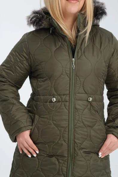 NARİKA Büyük Beden Kapitone Mont - 2