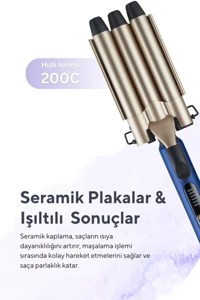 Kumtel Profesyonel Seramik Wag Su Dalgası Saç Maşası HHC-03 - 2