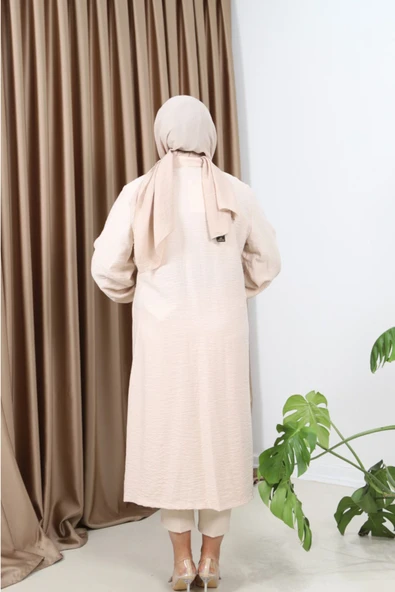 NARİKA Şık ve Rahat Keten Elbise Cepli - 4