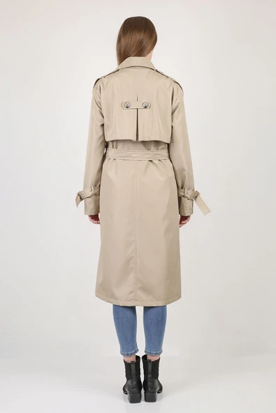 NARİKA Kolu Apaletli Şık Yeni Sezon Trençkot - 7