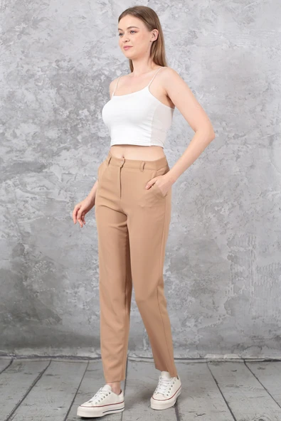 NARİKA Yüksek Bel Likralı Kumaş Pantolon - 2