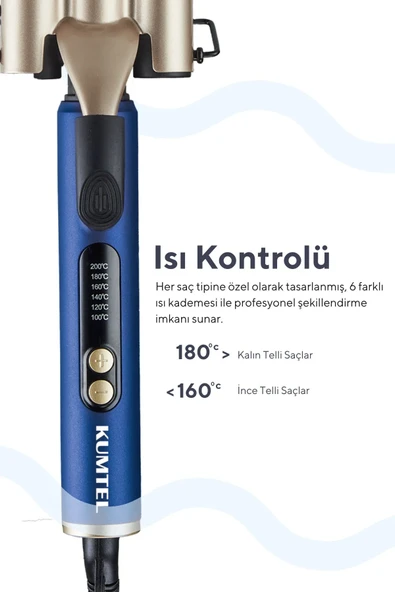 Kumtel Profesyonel Seramik Wag Su Dalgası Saç Maşası HHC-03 - 3