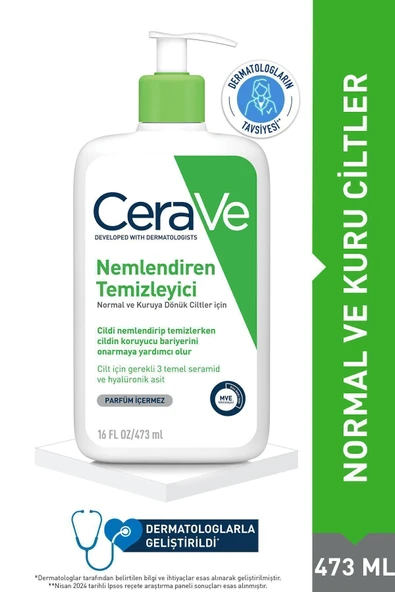 Cerave Hydrating Cleanser Normal Ve Kuruya Dönük Ciltler İçin Nemlendiren Temizleyici 473 Ml