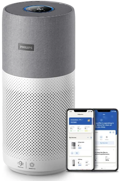 Philips  VERSUNİ ,Ac3033 10 Hava Temizleyici Connected , 104 m2 Ortam Temizliği, Uzaktan Bağlantı, Gri/Beyaz